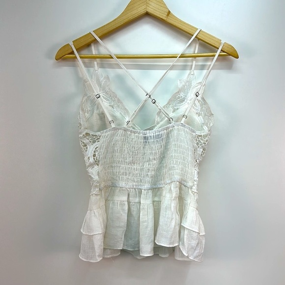 Milk&Honey White Lace Summer Cami Top Looks like Free People Adella Top Size XS - Picture 2 of 9